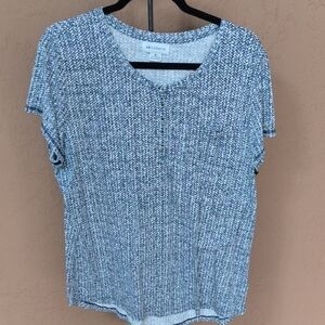 Liz Claiborne Gray Multicolored Short Sleeve Tee With Pocket Size XL
